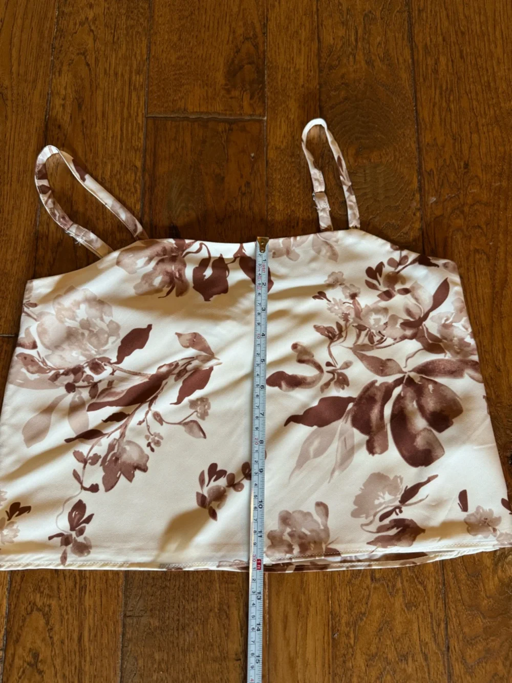 Watercolor Chinoiserie Floral Boho Midi Skirt & Top Set NWT XS  Cream Brown